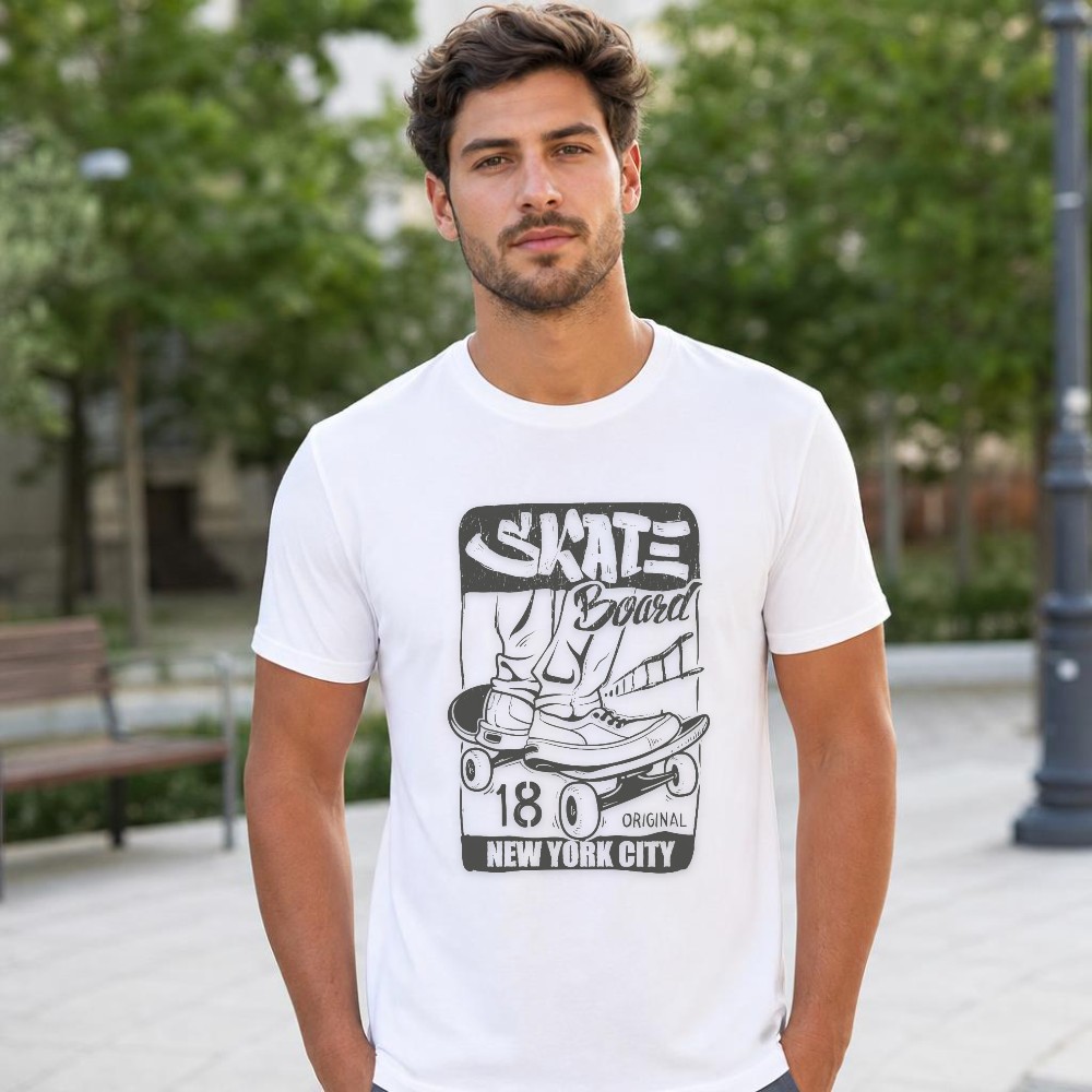 Men'S Shoes York - Herren Sommer T-Shirt Skateboard Grafik New