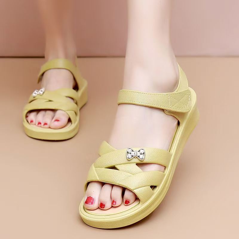 Velcro Strap Sandal - Keilsandaletten für Frauen mittleren und höheren