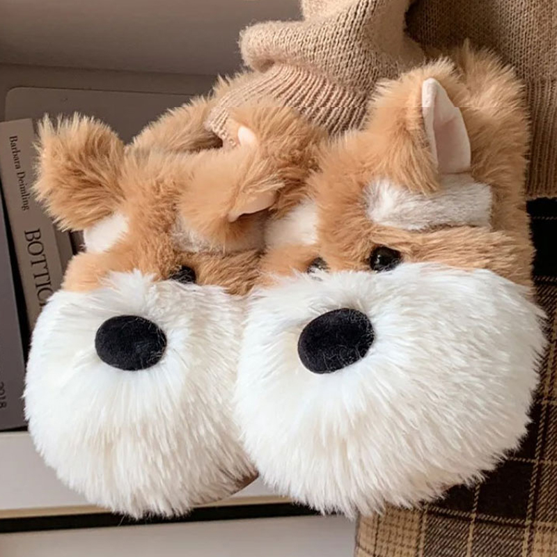 Men'S Shoes Grip - Hund Hause Fuzzy Slipper Frauen Welpen