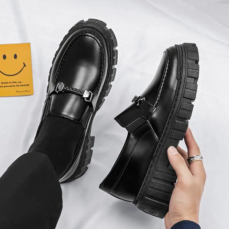 Men Shoes Prada - Plattform-Herren-Leder-Loafer-Schuhe, Kleid, Business, formell, dicke Sohle,