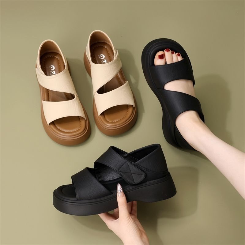 Velcro Strap Sandal - 2026 Sommer Neue Vielseitige Schwarze Sandalen