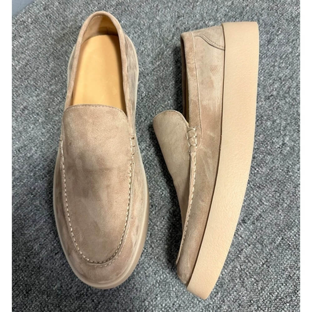 Luxuriöse beige Wildleder-Plat – Men'S Shoes Smart Bewertung und Preis