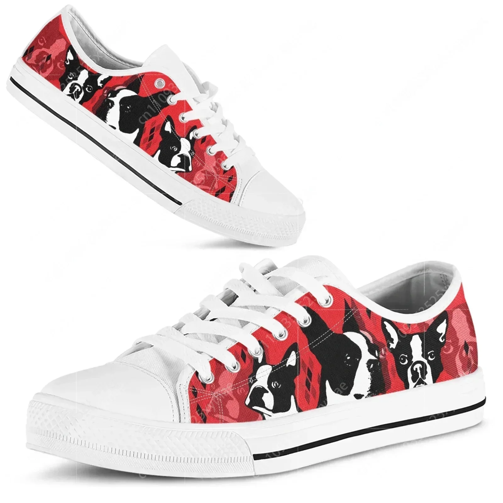 Rote Boston Terrier Print Schu – Men Shoes Red Bewertung und Preis