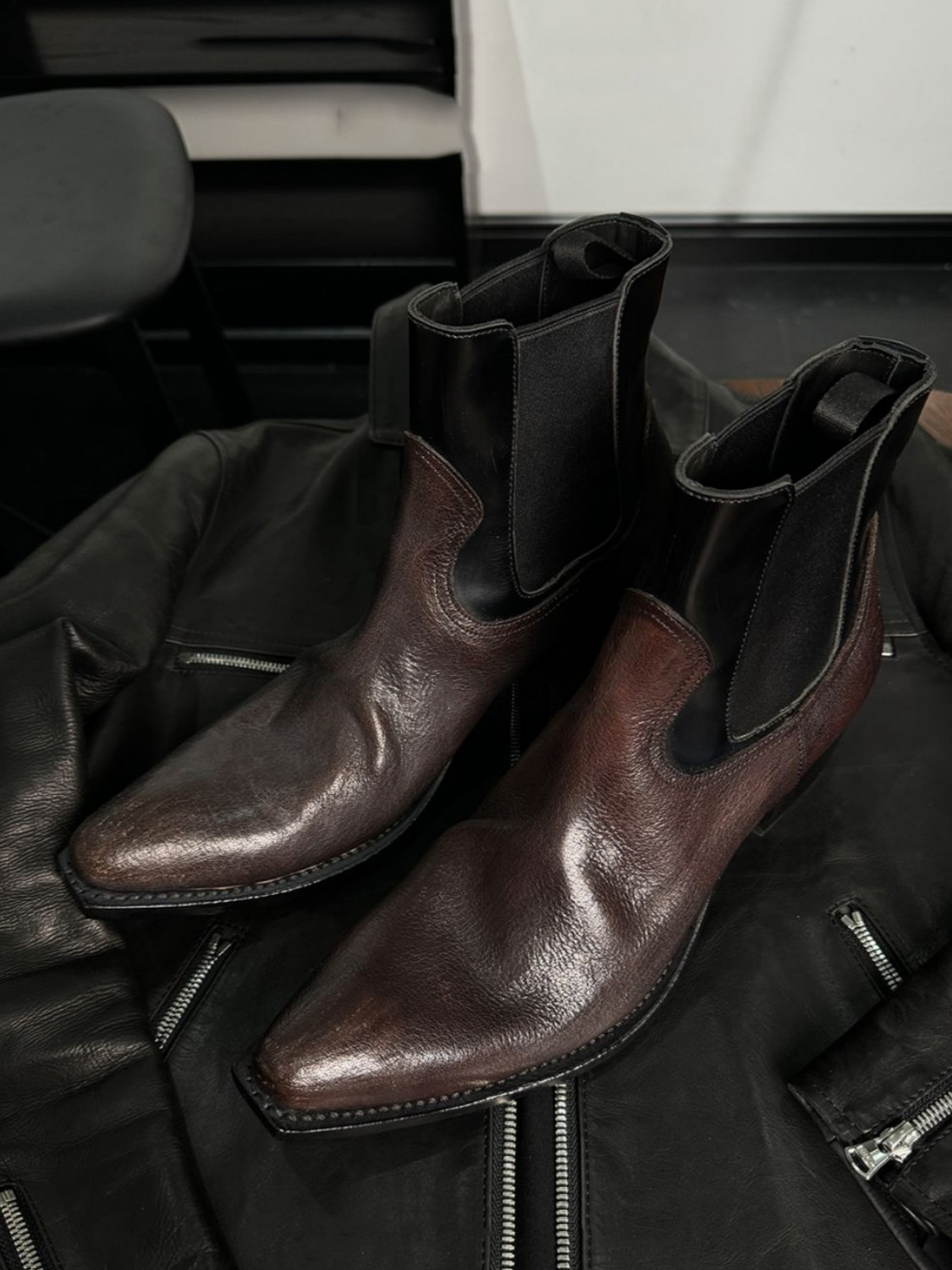 Herren Schwarze Leder-Chelsea- – Men'S Shoes Smart Bewertung und Preis